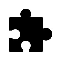puzzle piece black filled icon