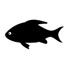  aquarium fish black silhouette of a moorish idol fish aquatic animal ocean life- simple black silhouette of a aquarium fish tropical sea life animal icon,