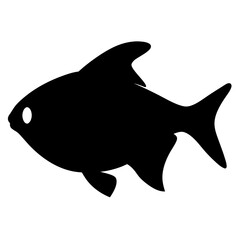 congo tetra fish black silhouette of a moorish idol fish aquatic animal ocean life- simple black silhouette of a congo tetra fish tropical sea life animal icon,