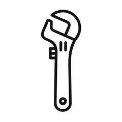 wrench line art vector icon illustration