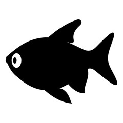 congo tetra fish black silhouette of a moorish idol fish aquatic animal ocean life- simple black silhouette of a congo tetra fish tropical sea life animal icon,