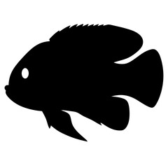 dwarf cichlid fish black silhouette of a moorish idol fish aquatic animal ocean life- simple black silhouette of a dwarf cichlid fish tropical sea life animal icon,