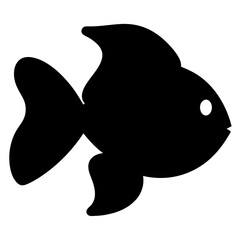 goldfish black silhouette of a moorish idol fish aquatic animal ocean life- simple black silhouette of a goldfish tropical sea life animal icon,