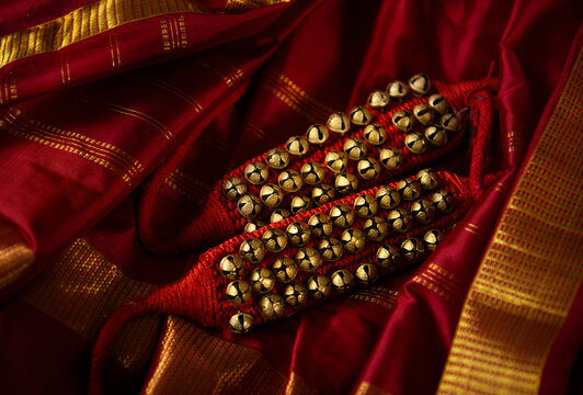 Ghungroo and a silk sari  - Classical Indian dance 