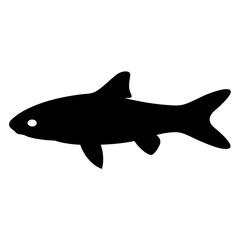 kuhli loach fish black silhouette of a moorish idol fish aquatic animal ocean life- simple black silhouette of a kuhli loach fish tropical sea life animal icon,