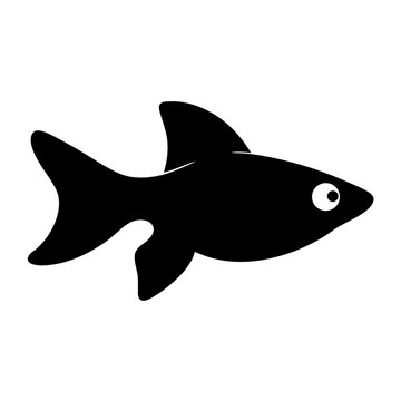 recommend clip art: molly fish black silhouette of a moorish idol fish aquatic animal ocean life- simple black silhouette of a molly fish tropical sea life animal icon,