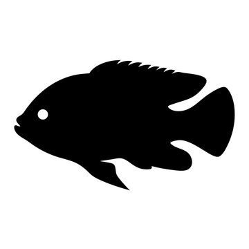 recommend clip art: oscar fish black silhouette of a moorish idol fish aquatic animal ocean life- simple black silhouette of a oscar fish tropical sea life animal icon,