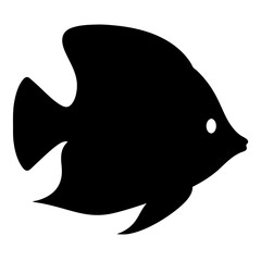 plecostomus fish black silhouette of a moorish idol fish aquatic animal ocean life- simple black silhouette of a plecostomus fish tropical sea life animal icon,