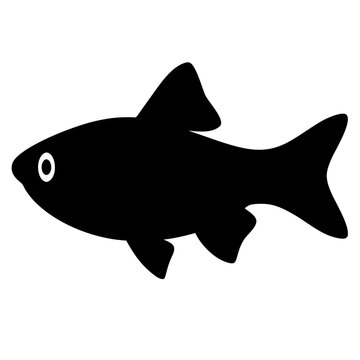 recommend clip art: rasbora fish  black silhouette of a moorish idol fish aquatic animal ocean life- simple black silhouette of a rasbora fish  tropical sea life animal icon,