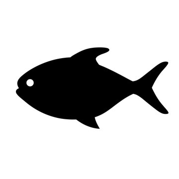recommend clip art: silver dollar fish black silhouette of a moorish idol fish aquatic animal ocean life- simple black silhouette of a silver dollar fish tropical sea life animal icon,