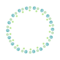 かわいいカラフルな水玉模様のフレームイラスト　