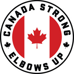 Canada Day Elbows Up vector design for patriotic events, created in Illustrator. Great for shirts, posters, and Canadian celebration themes.