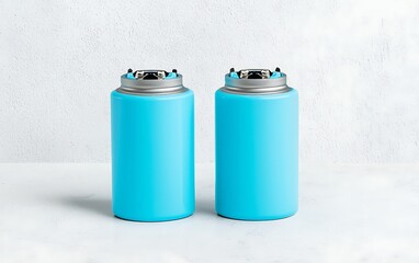 Blue Tumblers on White Surface