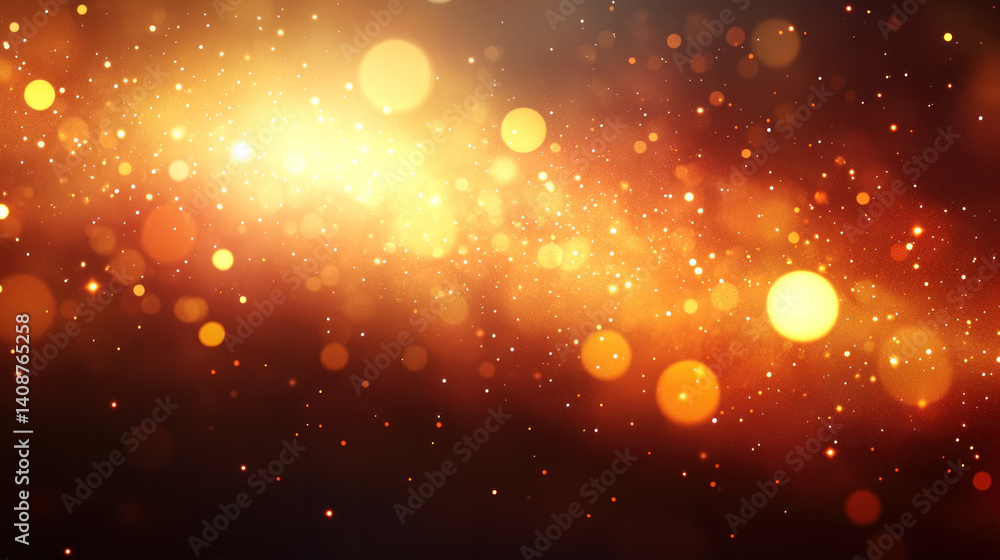 Poster a bright orange background with many small circles scattered throughout. the circles are of varying 