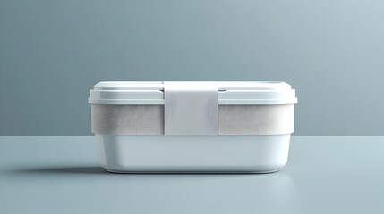 White Packaging Cup with Lid on Gray Background