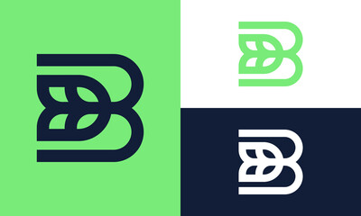 Simple B logo with tulip flower.