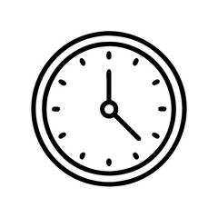 wall clock line art vector icon illustration