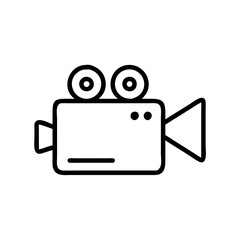 video camera line art vector icon illustration