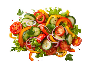 fresh vegetable salad on transparent background