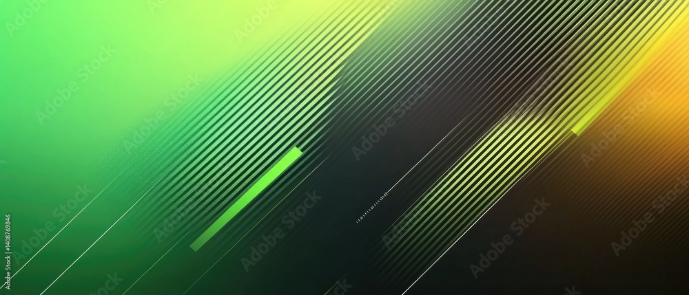 Poster abstract green lines with diagonal stripes, digital pattern background for art design