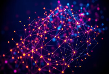 Abstract network graph representing venture capital flow & equity distribution, design, chart