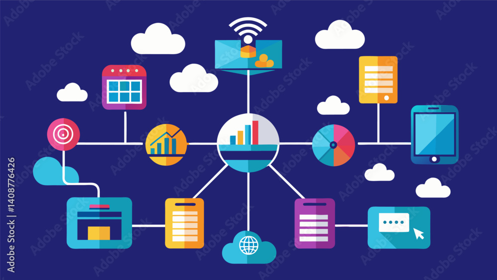 Poster a united network with data being shared and exchanged between different telecommunication companies 