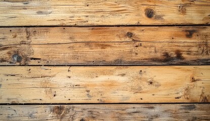 Obraz premium Distressed wooden plank texture with natural imperfections and warm tones, ideal for rustic backgrounds, vintage projects, interior decor, and product mockups