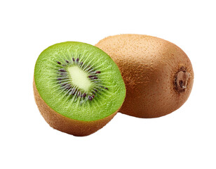 Obraz premium Kiwi fruit, isolated on transparent background, high quality photo