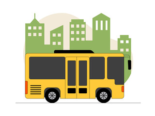 Bus illustration. Modern transportation illustration. City vehicle concept. Flat vector illustration.