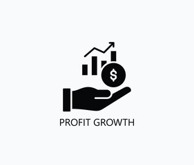 Profit Growth Icon Or Logo Isolated Illustration