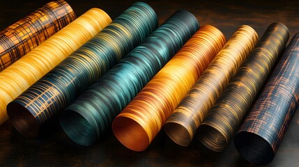 Striped Pattern Fabric Rolls Design Texture