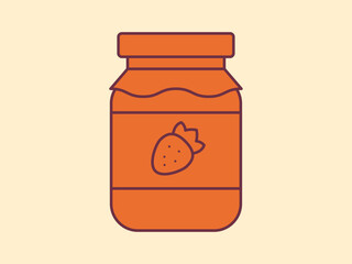 Jam icon. Autumn icon and symbol. Autumn elements. Simple flat vector icon.