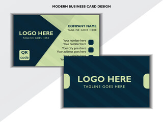 Modern Business Card Design Template,  Professional Corporate Layout.