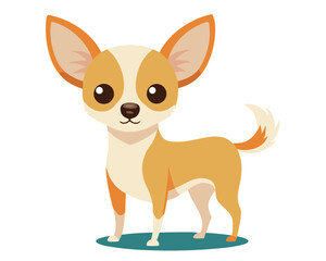 a cartoon chihuahua dog with tan and cream coloring no background vector file.