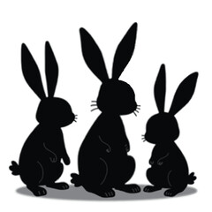 easter_bunnies_black_white_cartoon