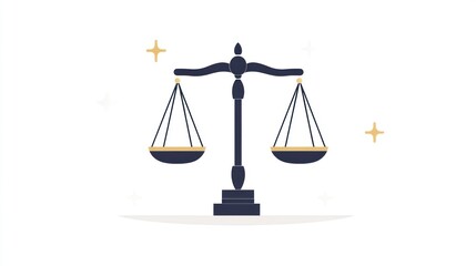Justice scales balance equality law concept, white background