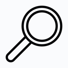 Magnifying Glass Vector Icon. Lineal Style Isolated Vector Icon. 