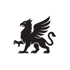 black and white heraldic eagle, griffin vector