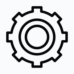 Gear Icon, Setting, Cogwheel, Lineal Style Isolated Vector Icon. 