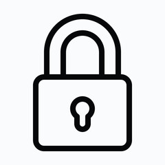 Lock, Padlock Vector Icon. Lineal Style Isolated Vector Icon. 
