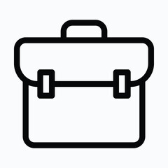 Briefcase Vector Icon. Portfolio. Lineal Style Isolated Vector Icon. 
