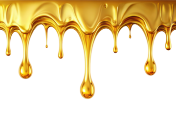 liquid gold dripping isolated PNG