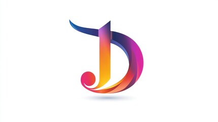 Colorful abstract letter J logo design, vibrant branding, creative graphic element