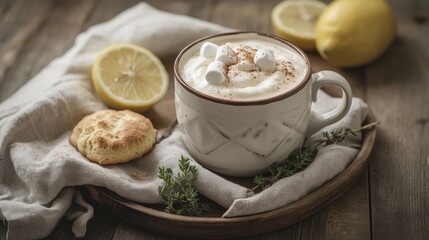 Rustic Hot Drink with Lemons