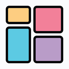 Dashboard Vector Icon. Lineal Color Style Isolated Vector Icon. 