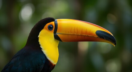 Fototapeta premium Colorful Toucan Closeup Profile.