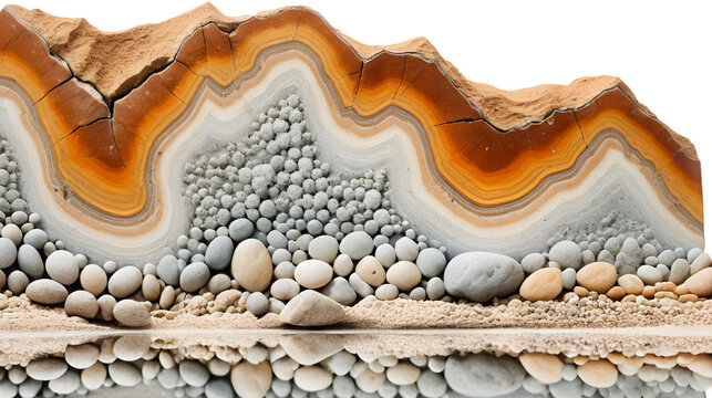 Macro mineral rock jasper landscape sandy on white background