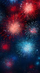 Fototapeta premium Festive Fireworks Display Night Sky Celebration Holiday Background Texture Abstract Sparkles
