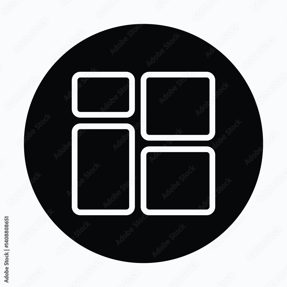 Poster dashboard vector icon. circular style isolated vector icon.