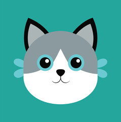 Cat Head Illustration
Cute Cat Face Design
Feline Head Icon
Cartoon Cat Graphic